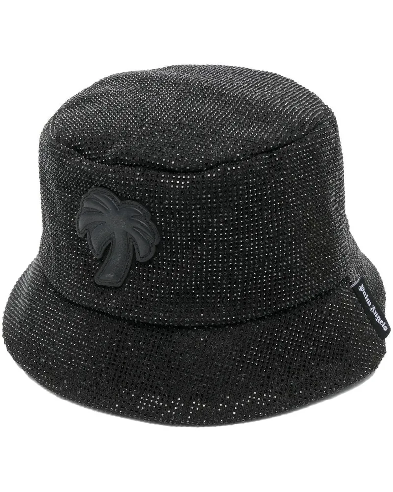 Palm Angels Fischerhut mit Palmen-Patch - Schwarz Schwarz
