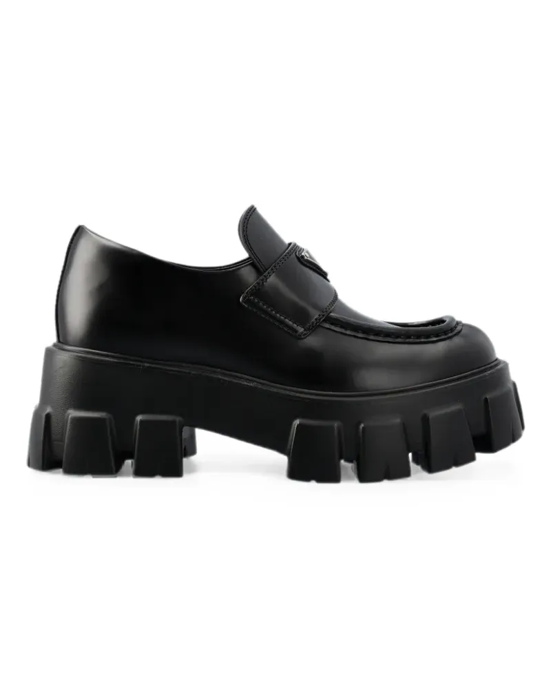 Prada Monolith brushed leather loafers - Schwarz Schwarz