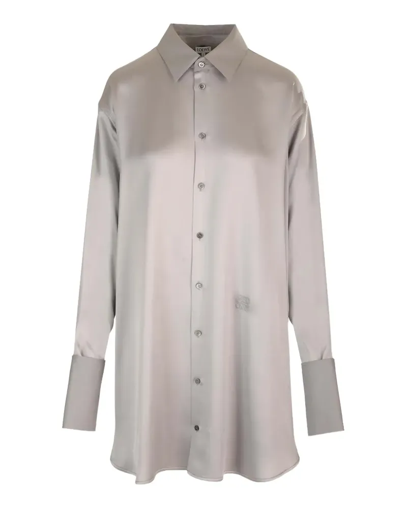 Loewe asymmetric-hem mini shirt dress - Grau Grau
