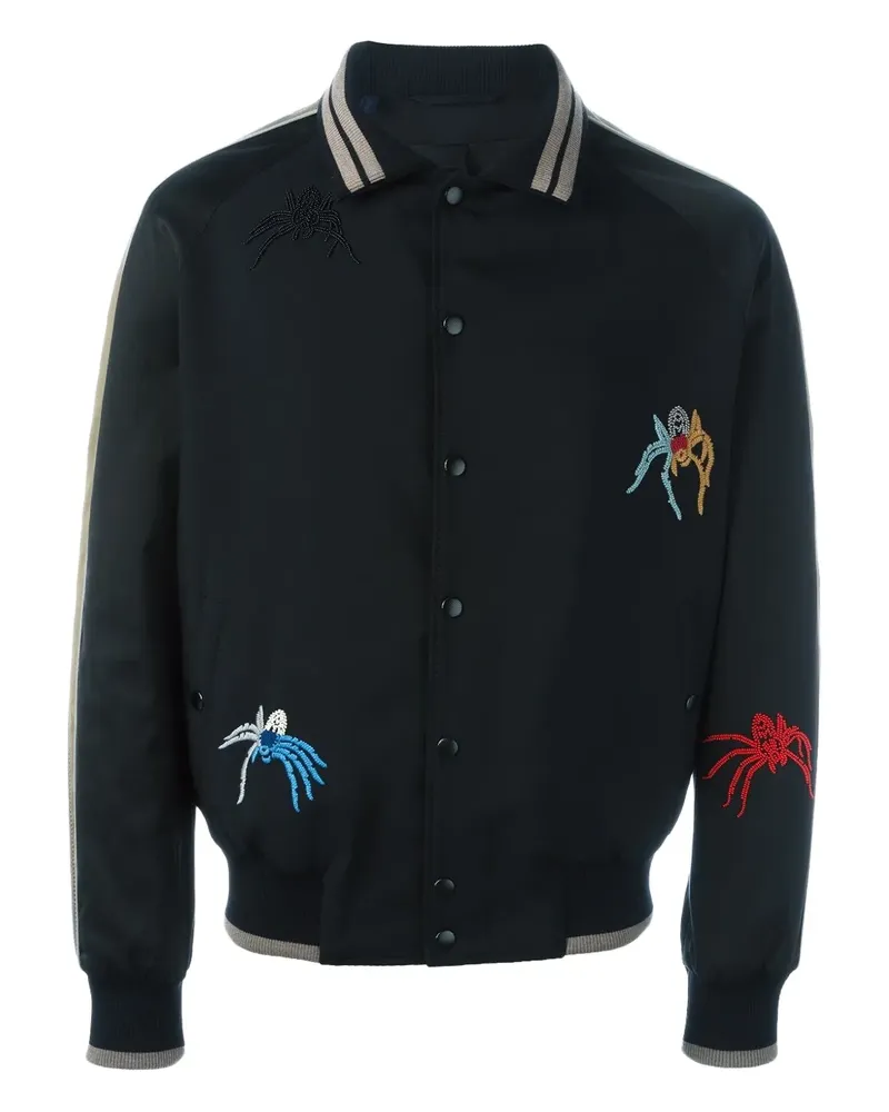 Lanvin Collegejacke mit aufgestickten Spinnen - Schwarz Schwarz