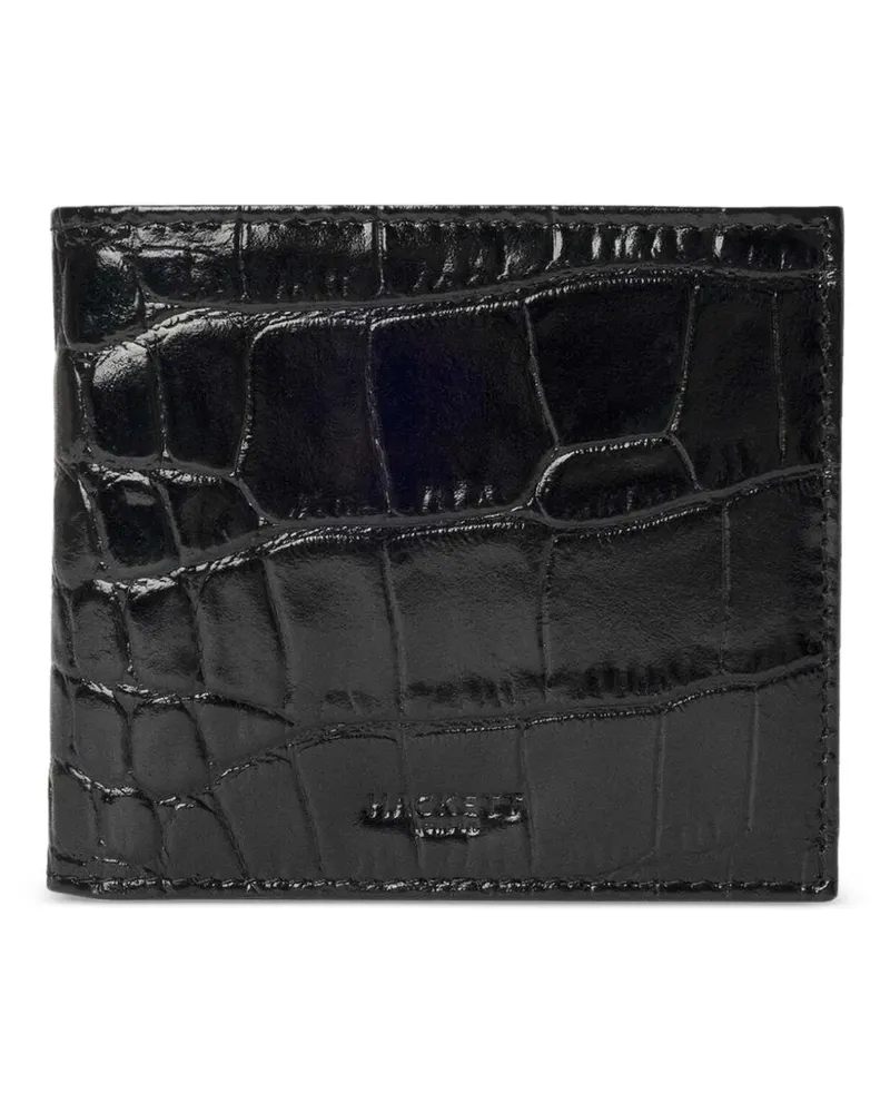 Hackett Portemonnaie mit Kroko-Optik - Schwarz Schwarz