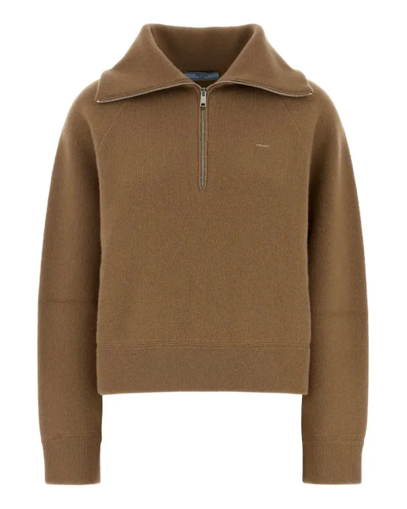 Prada Kaschmirpullover mit Reißverschluss - Braun Braun