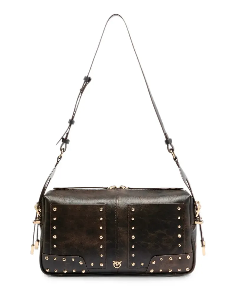 Pinko Schultertasche mit Nieten - Braun Braun