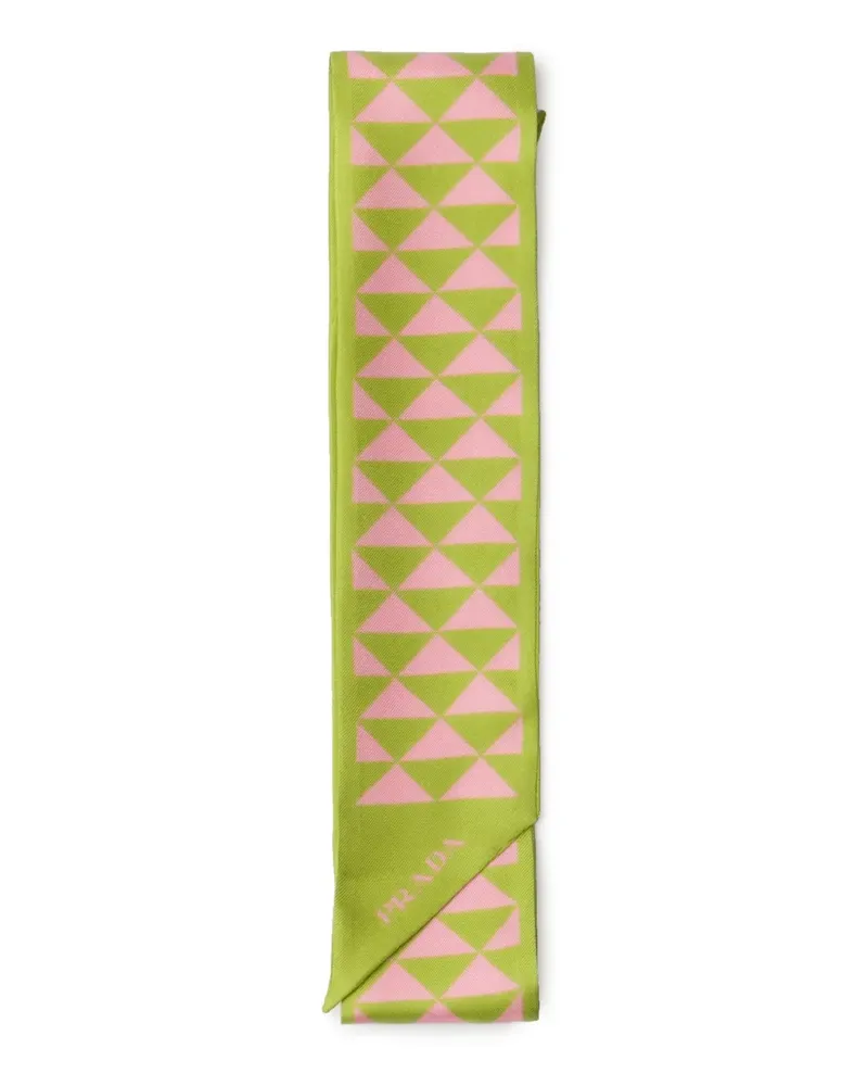 Prada Seidenschal mit Print - Grün Grün