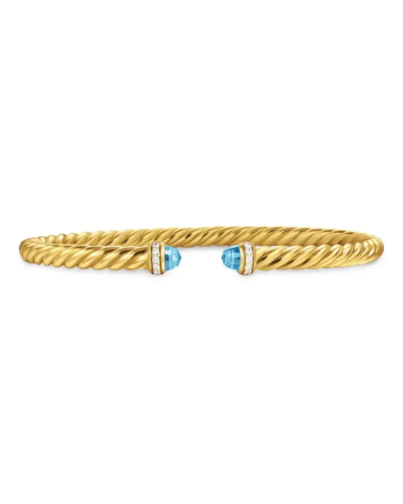 David Yurman 18kt Cablespira Gelbgoldarmband mit Diamanten 4mm Gold