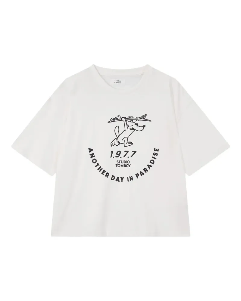 STUDIO TOMBOY T-Shirt mit grafischem Print - Weiß Weiß