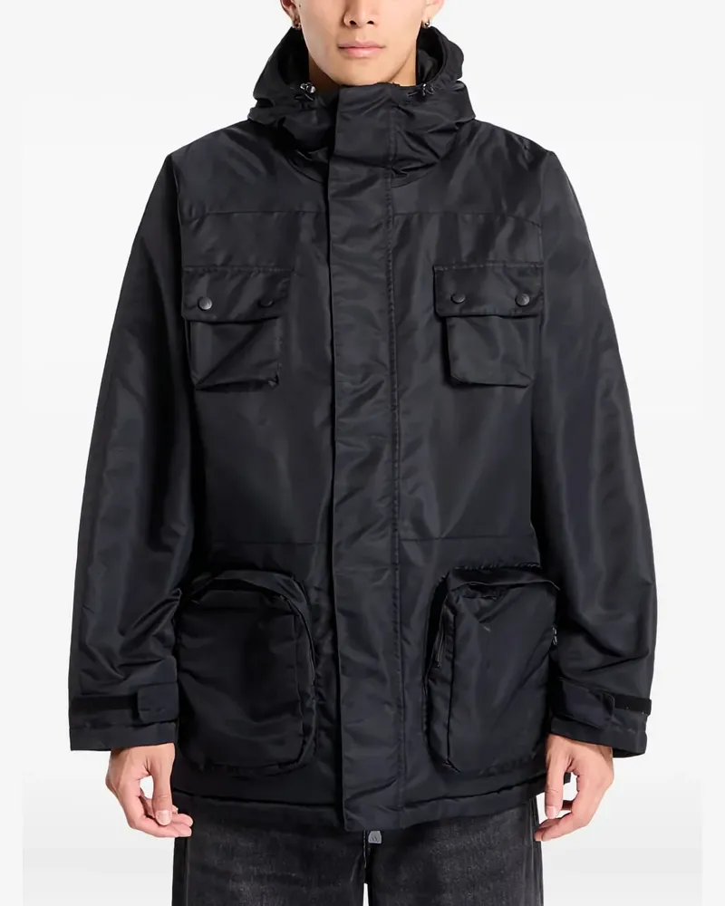 adidas Kapuzenjacke mit Taschendetail - Schwarz Schwarz