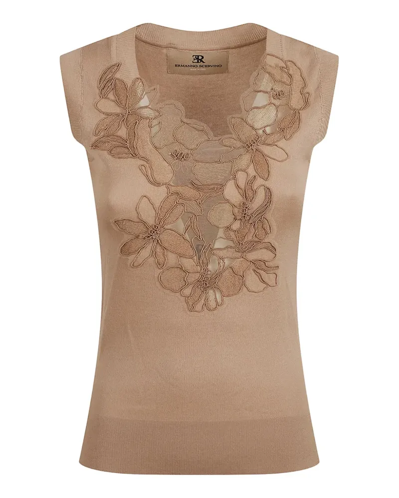 Ermanno Scervino Oberteil mit Blumenmuster - Nude Nude
