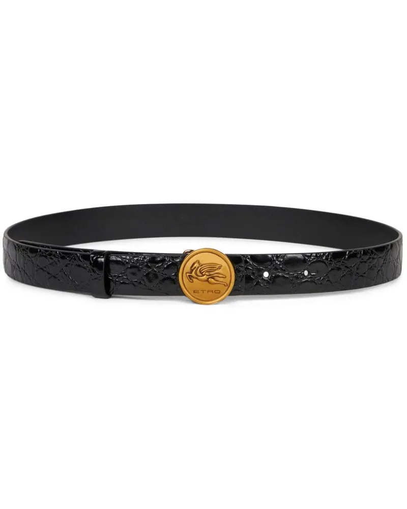 Etro Gürtel mit Logo-Schnalle - Schwarz Schwarz