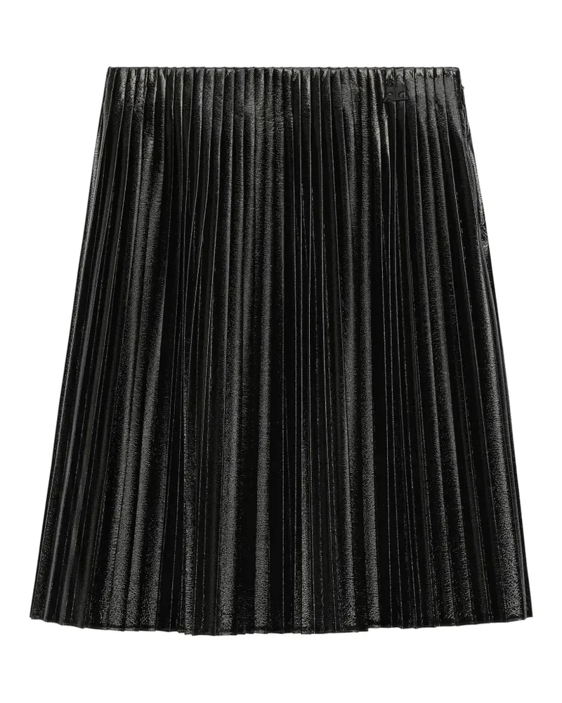 Courrèges pleated vinyl mini skirt - Schwarz Schwarz