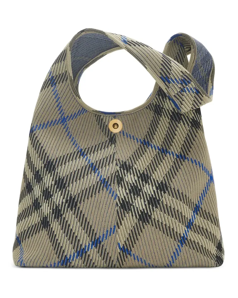 Burberry Kleine Schultertasche mit Check - Grau Grau