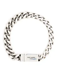 Saint Laurent Kettenarmband mit Logo-Gravur Silber