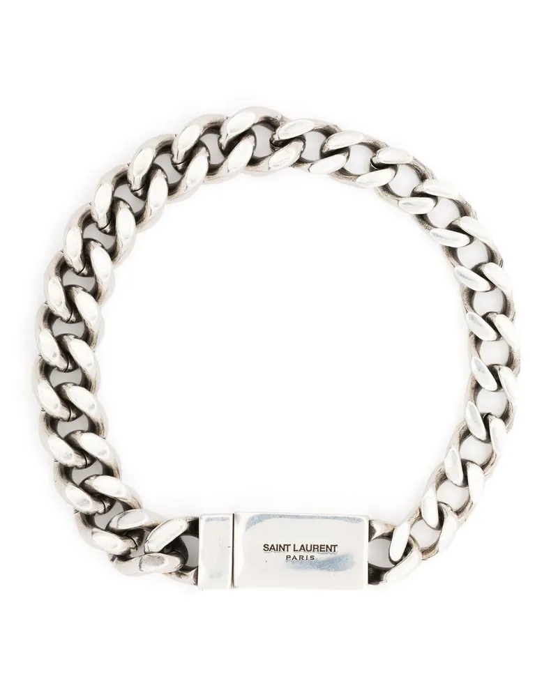 Saint Laurent Kettenarmband mit Logo-Gravur - Silber Silber