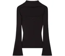 Gerippter Pullover mit Cut-Out