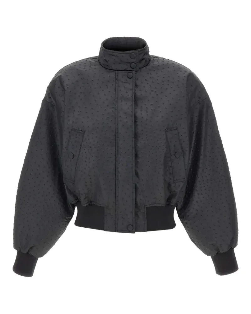 Elisabetta Franchi embossed high-neck jacket - Schwarz Schwarz