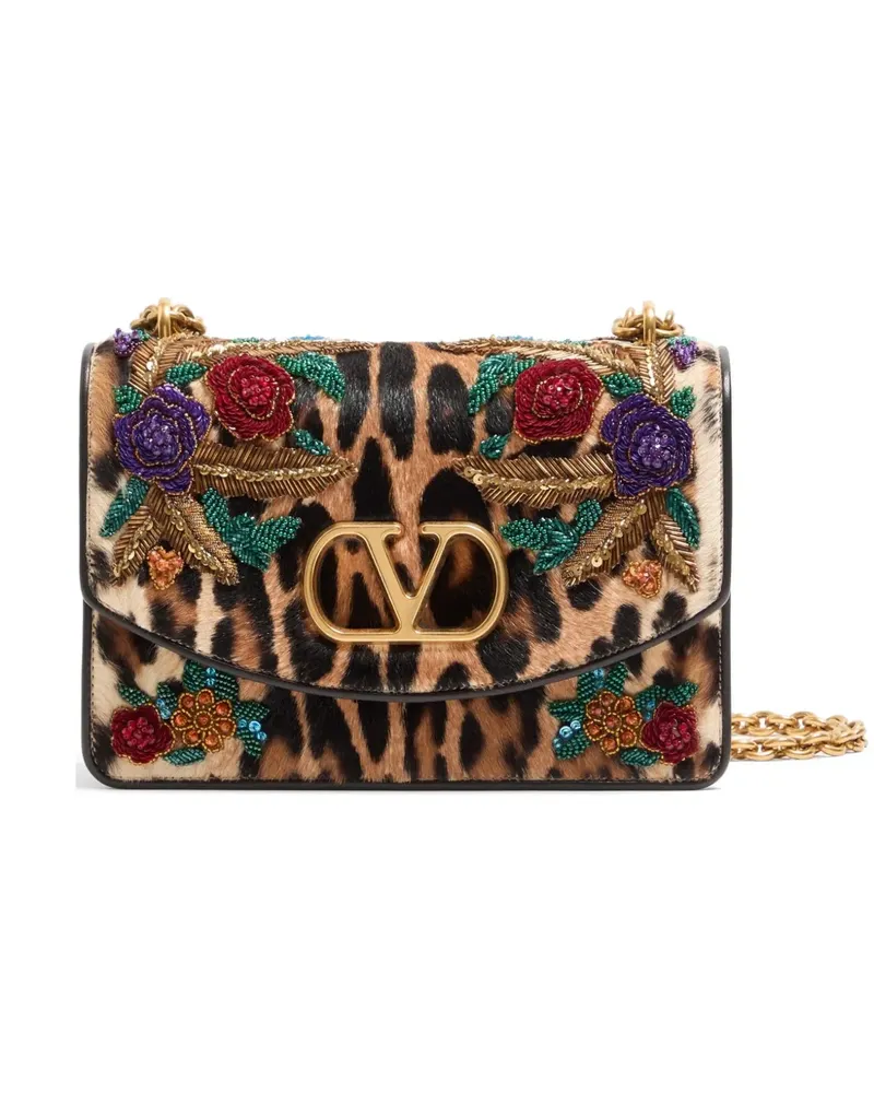 Valentino Garavani Vain Schultertasche mit Animal-Print - Braun Braun