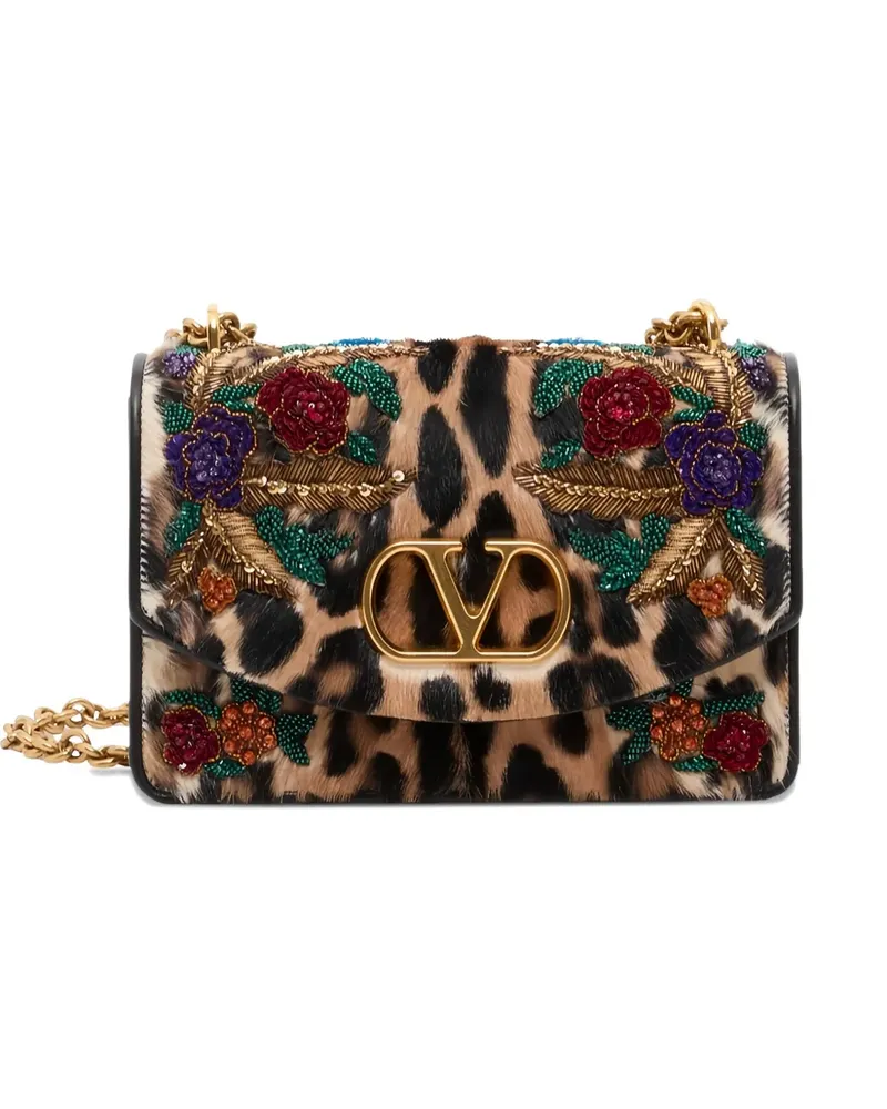 Valentino Garavani Vain animal-print shoulder bag - Braun Braun