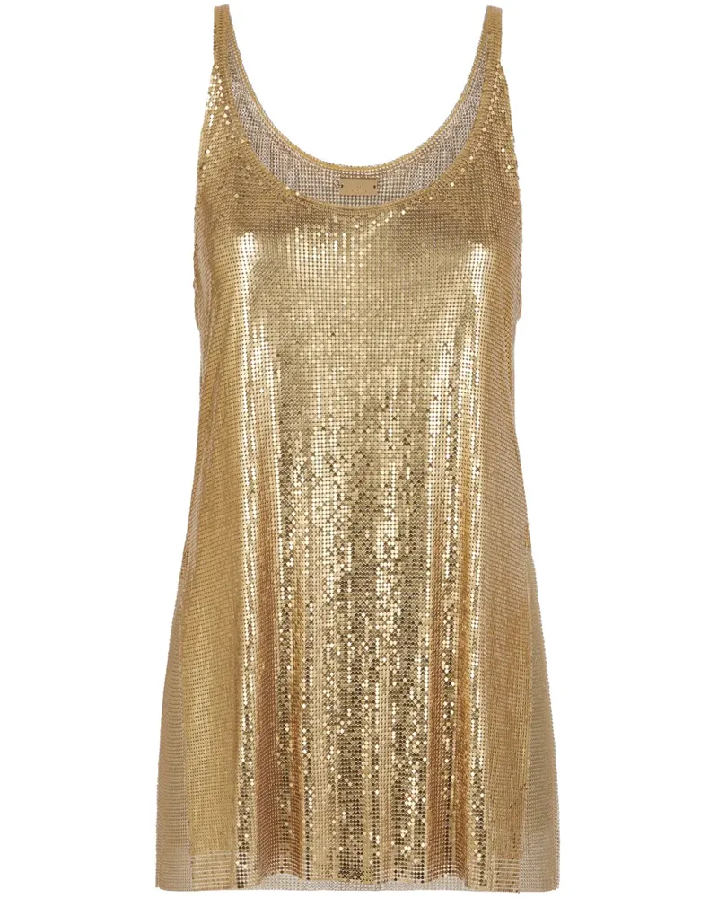 Paco Rabanne Trägershirt aus Mesh - Gold Gold