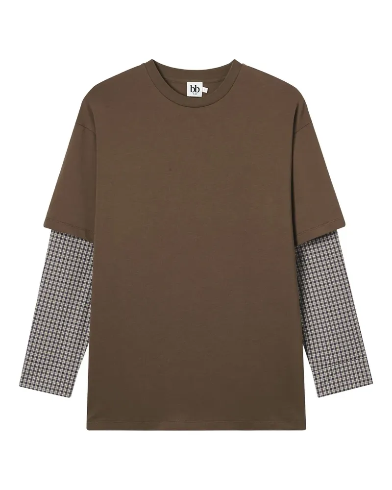 b+ab T-Shirt mit rundem Ausschnitt - Braun Braun