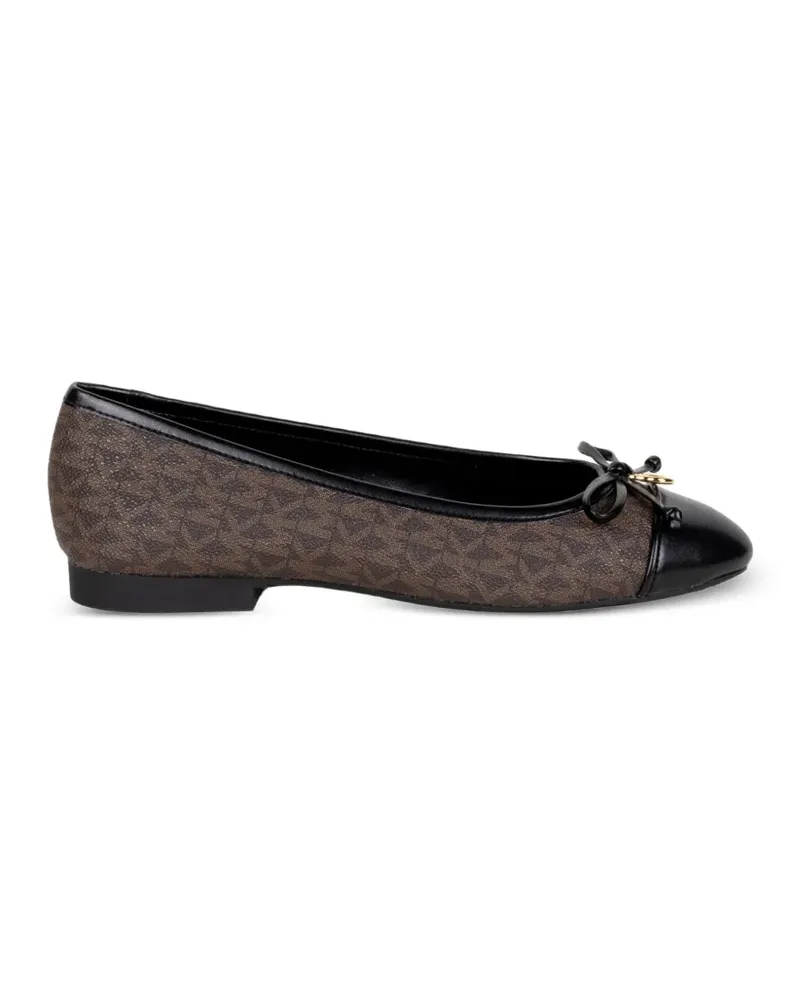 Michael Kors logo-monogram bow-detail ballet flats - Braun Braun
