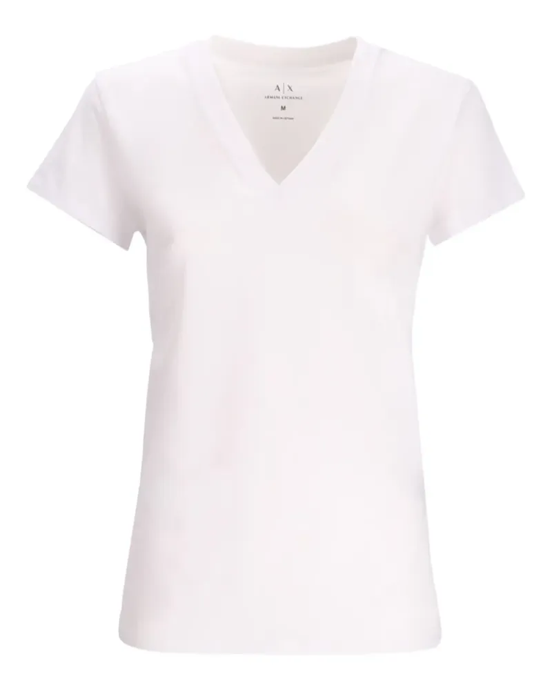 Armani Exchange T-Shirt mit V-Ausschnitt - Weiß Weiß