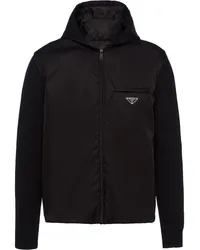 Prada Re-Nylon Hoodie aus Gabardine Schwarz