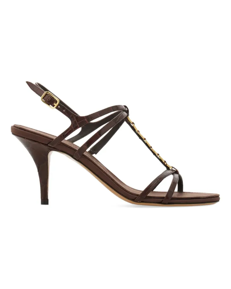 Ferragamo Vara Sandalen mit T-Riemen und Kette - Braun Braun
