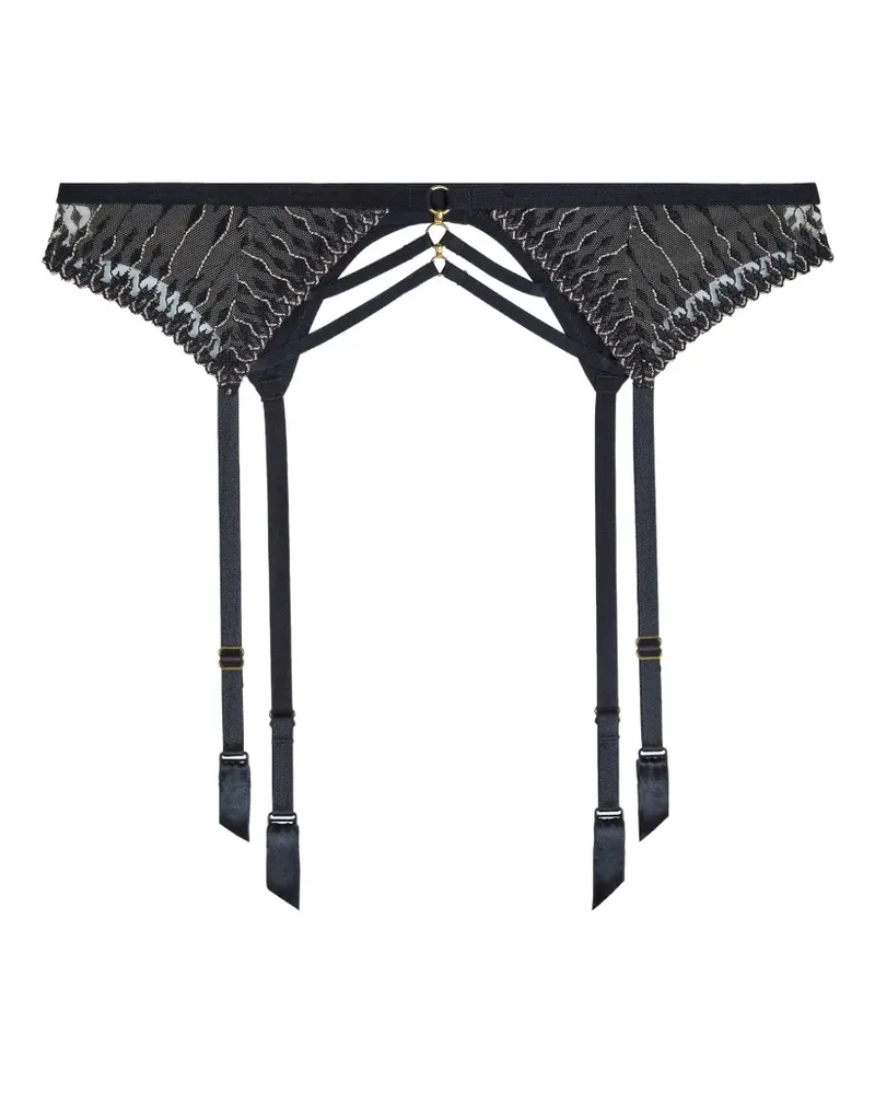 Aubade Voodoo Kiss Strumpfhalter mit Riemchendesign und Stickerei - Schwarz Schwarz