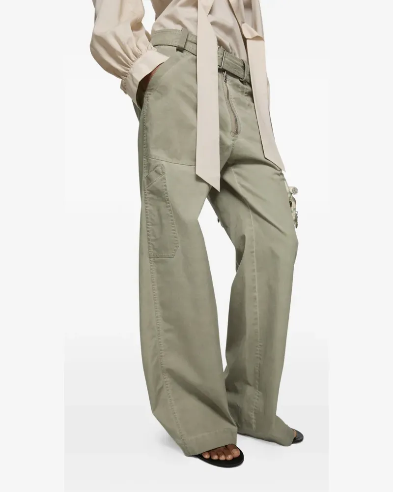 Acne Studios belted straight-leg trousers - Grün Grün