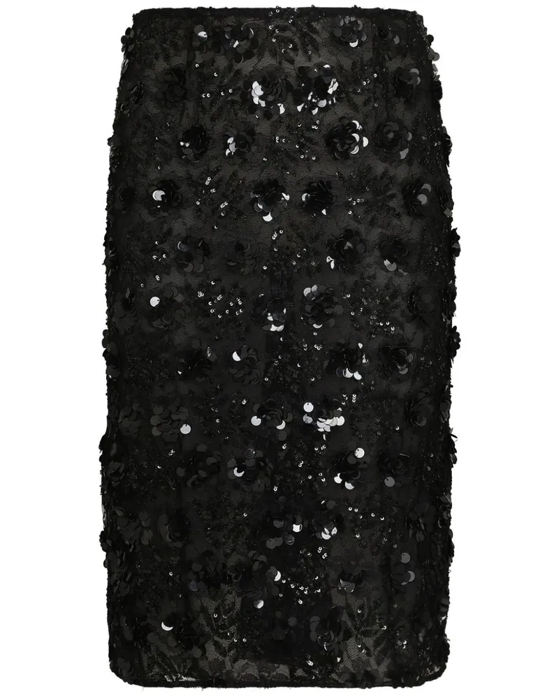 Dolce & Gabbana Rock mit Pailletten - Schwarz Schwarz
