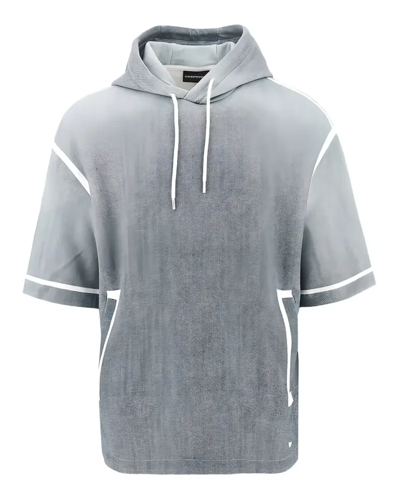 Emporio Armani oversized short-sleeve hoodie - Blau Blau
