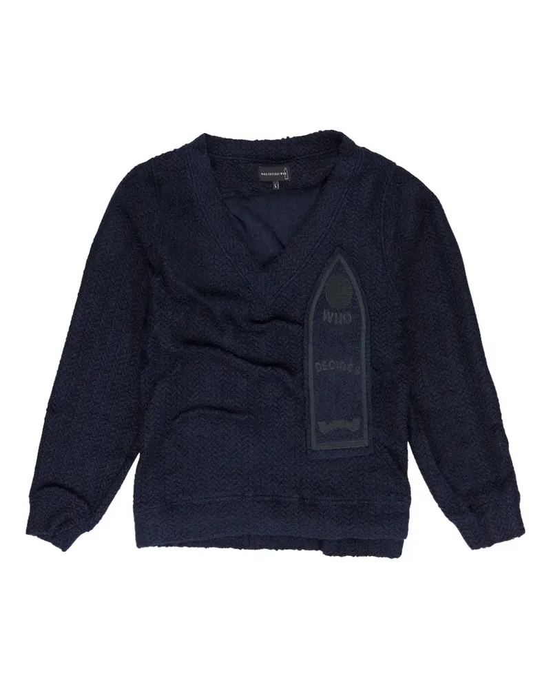 WHO DECIDES WAR gathered sweatshirt - Blau Blau