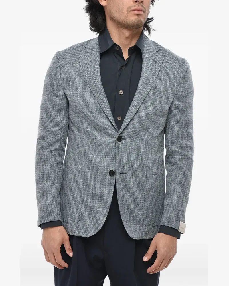 Corneliani Gate houndstooth blazer - Blau Blau