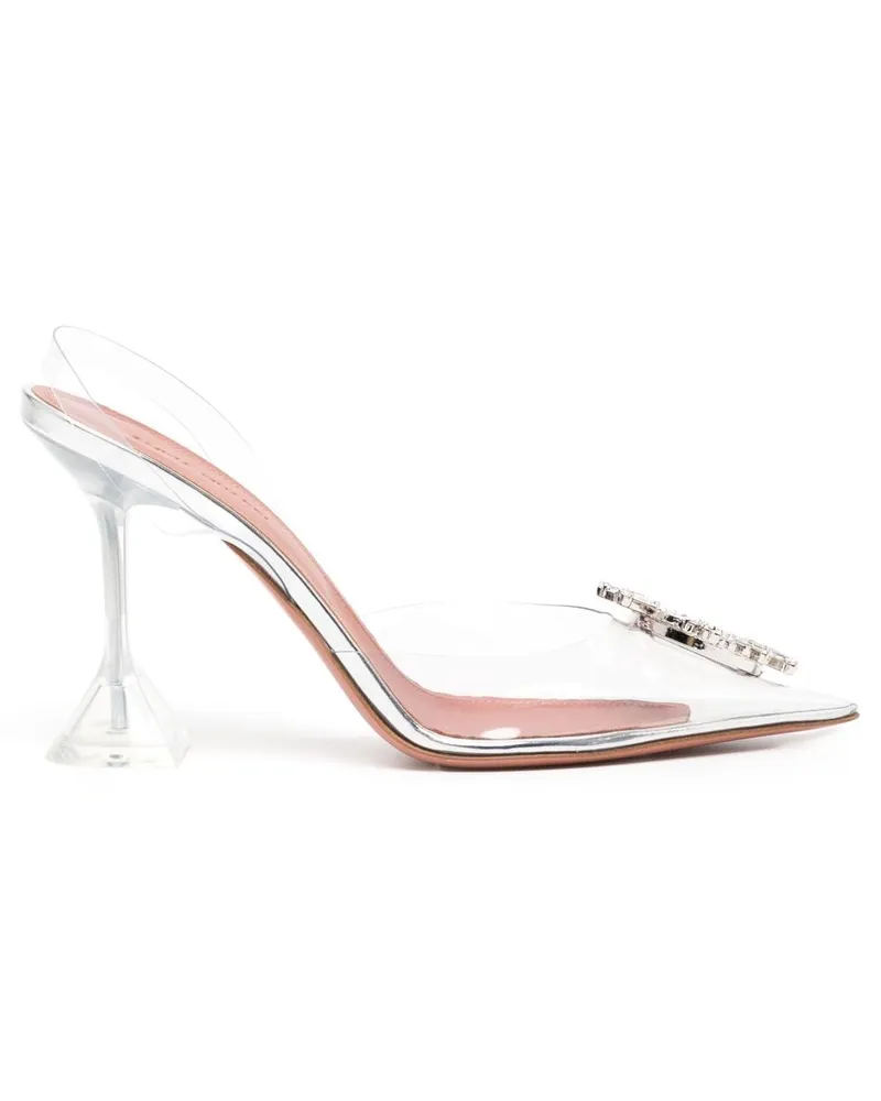 Amina Muaddi Begum Slingback-Pumps 90mm - Silber Silber