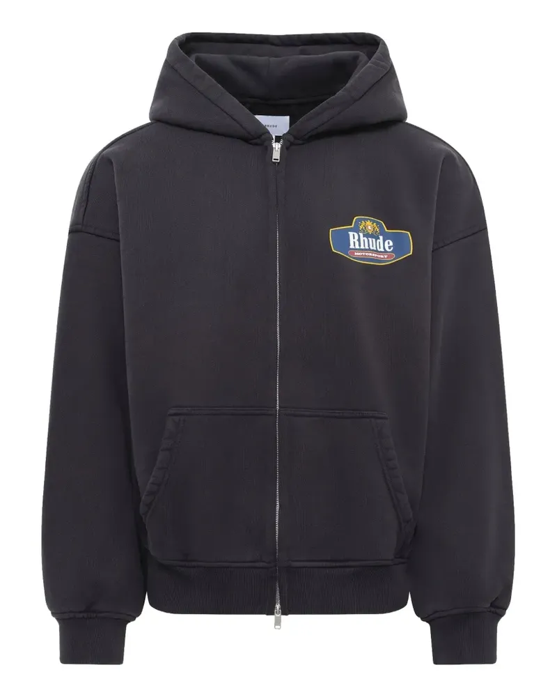 RHUDE Racing Crest zip-up hoodie - Grau Grau