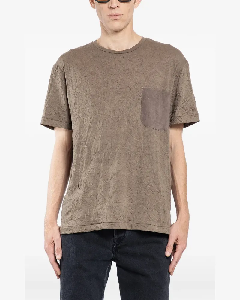 Giorgio Brato crinkled chest-pocket T-shirt - Grau Grau