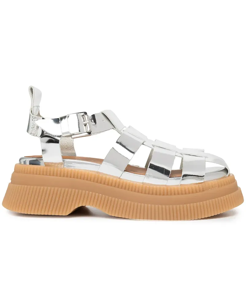 Ganni Creeper Sandalen 55mm - Silber Silber