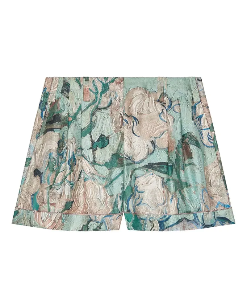 Givenchy Shorts aus Seide mit Rosen-Print - Grün Grün