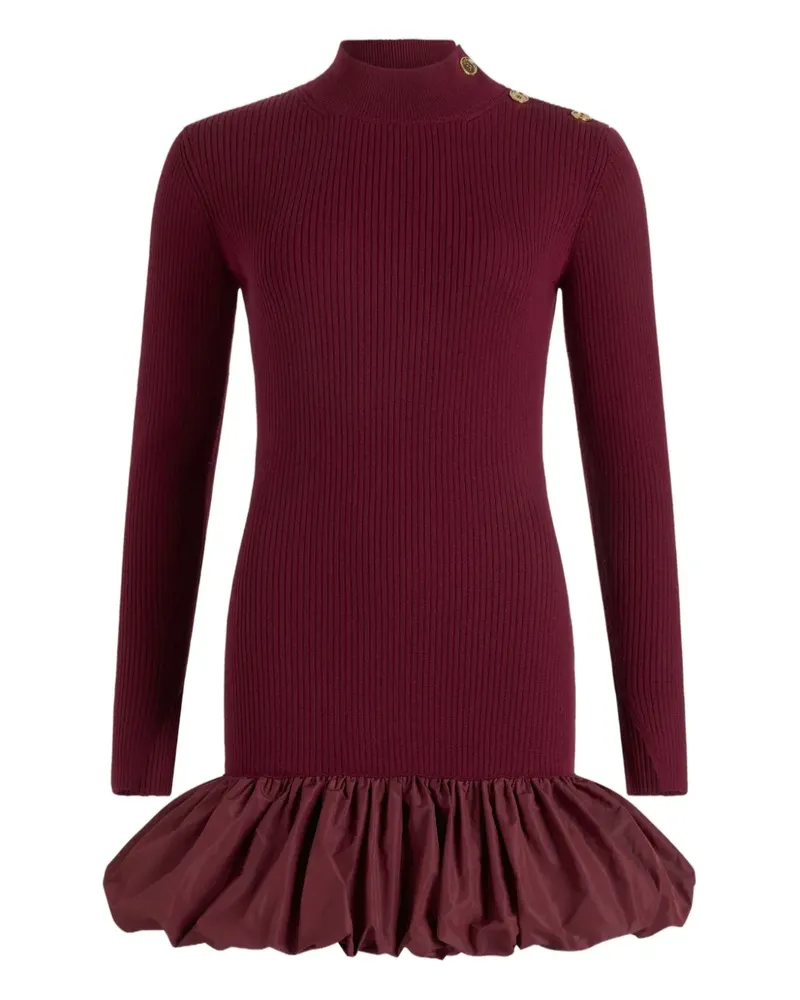 Patou Geripptes Minikleid mit Knopfdetail - Rot Rot
