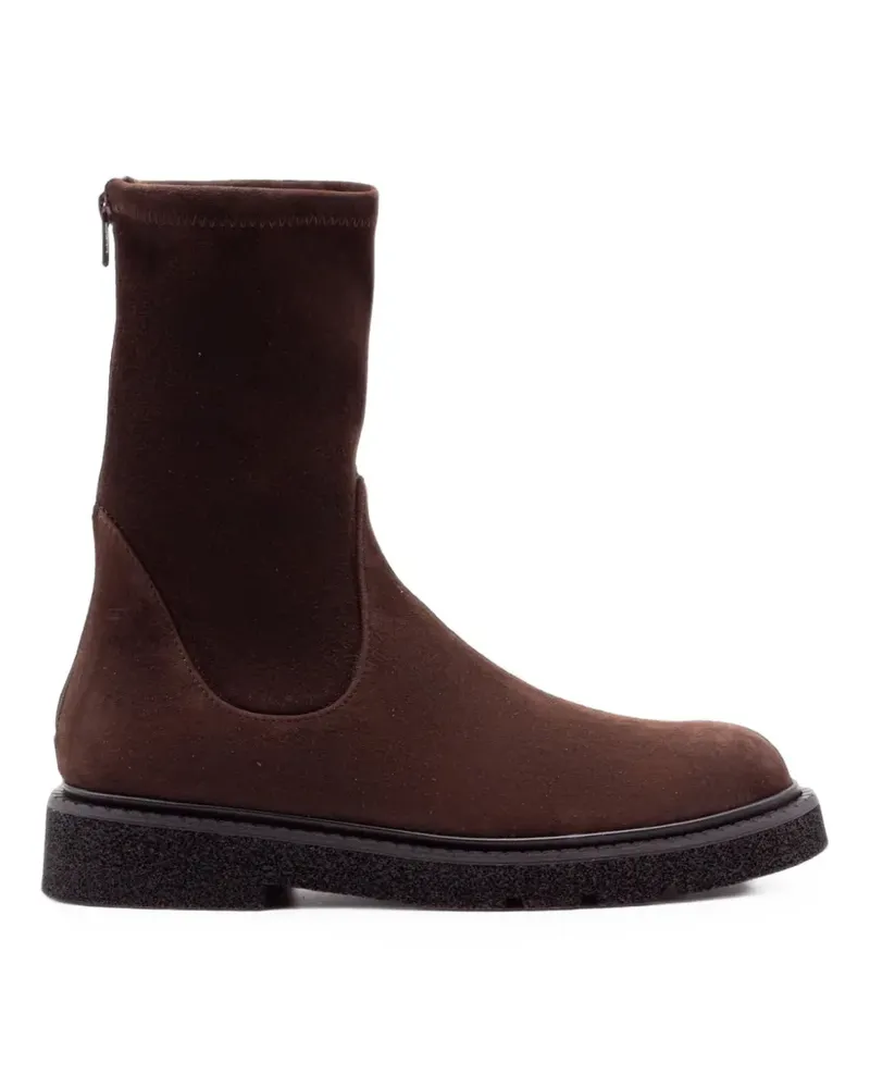 Guglielmo Rotta rear-zip suede ankle boots - Braun Braun