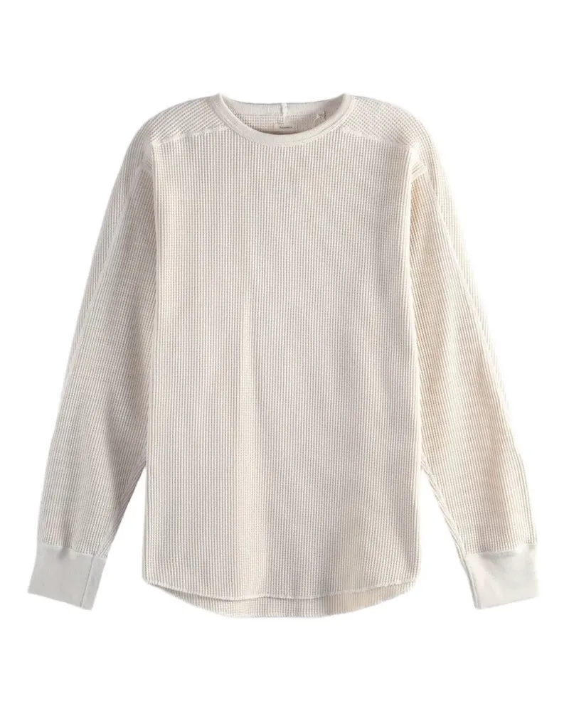 nanamica waffle-knit drop-shoulder sweater - Nude Nude