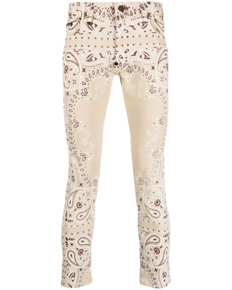 Philipp Plein Skinny-Jeans mit Bandana-Print - Nude Nude