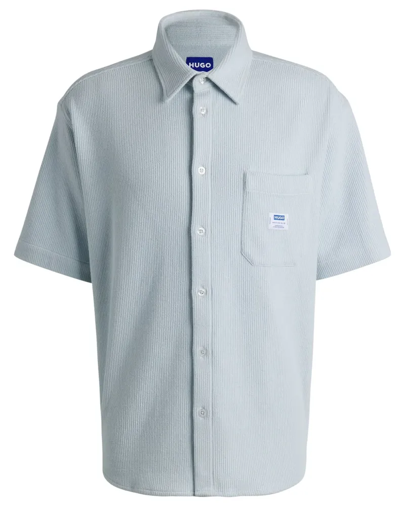 HUGO BOSS Geripptes Hemd - Blau Blau
