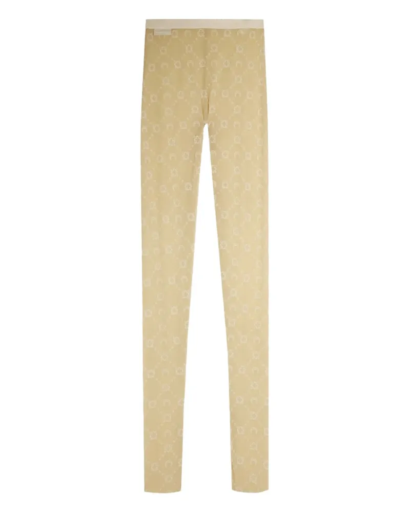 Marine Serre Netzstrumpfhose mit Monogrammmuster - Nude Nude