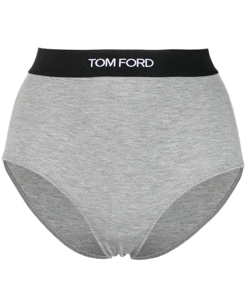 Tom Ford Slip mit Logo-Bund - Grau Grau