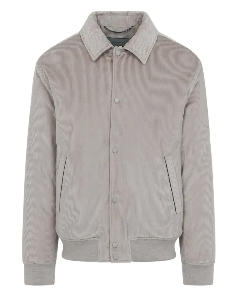 Canali Klassische Cordjacke - Grau Grau
