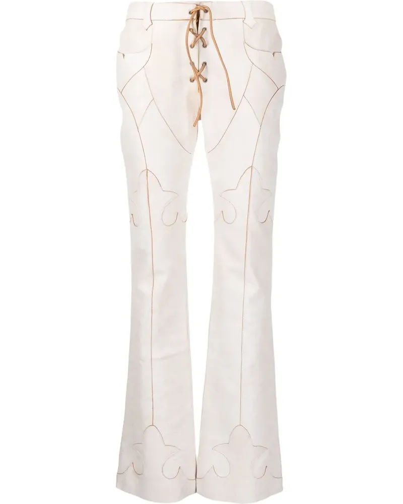 Acne Studios Schlaghose mit Schnürung - Weiß Weiß