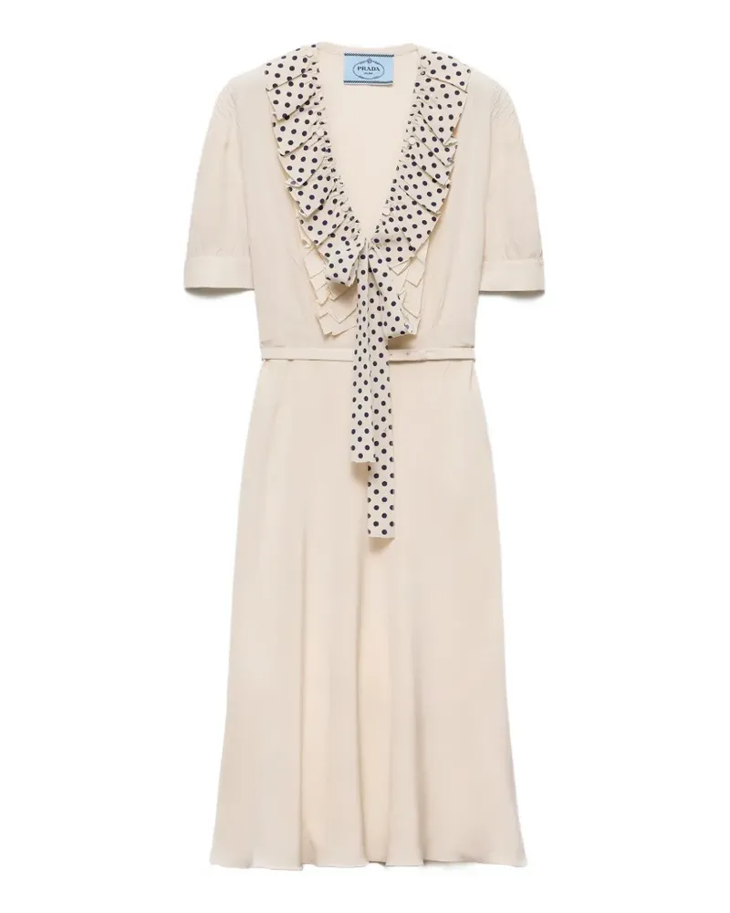 Prada embroidered marocain dress - Nude Nude