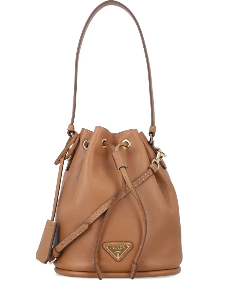 Prada mini Re-Edition 1978 drawstring bucket bag - Braun Braun