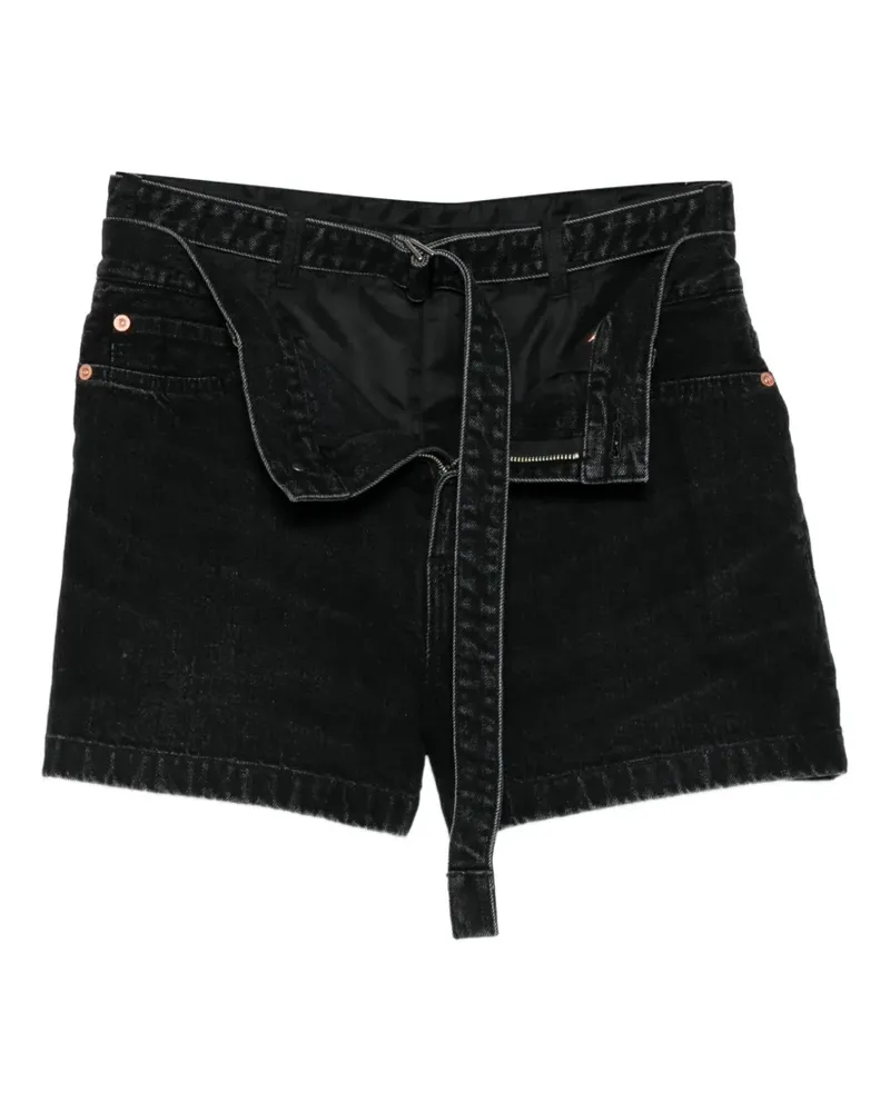 Sacai Jeans-Shorts mit Gürtel - Schwarz Schwarz